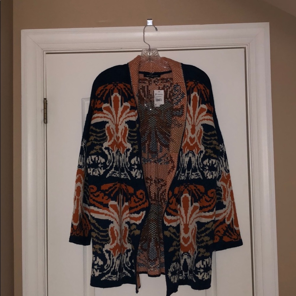 Orange and Blue Sweater Cardigan